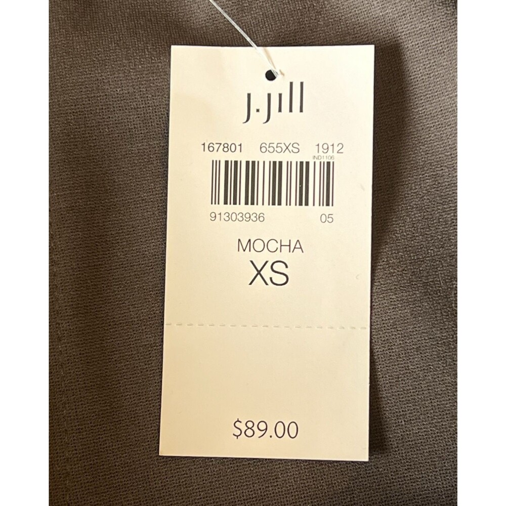 J JILL Ponte Slim Leg Mocha Brown Pants Pull On Stretch Ankle Preppy Size XS NWT - Picture 5 of 7